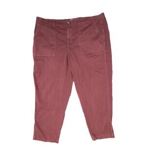 Sonoma womens utility Pants sz 18W Ankle High Rise Active Hike Comfort Pink Red